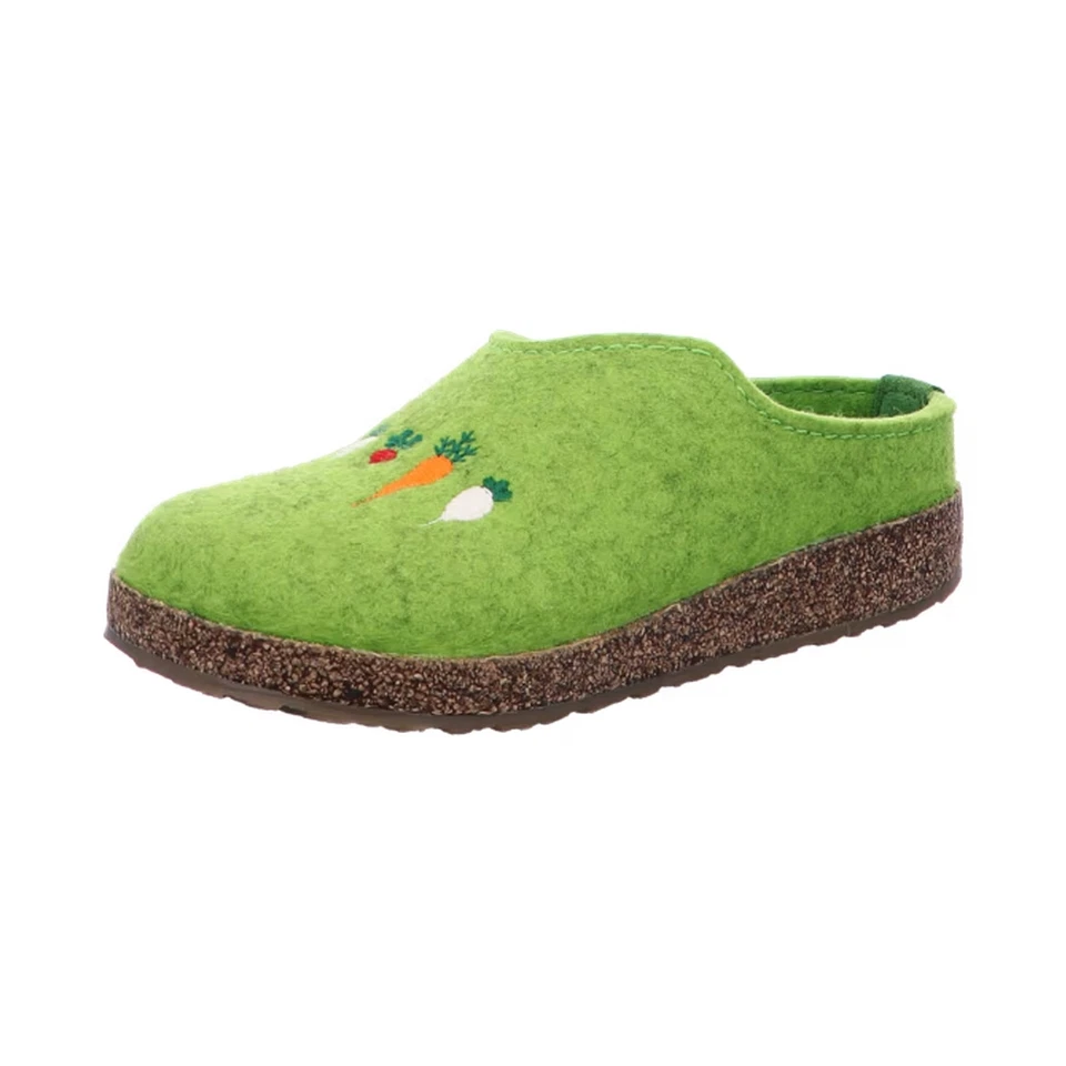 Haflinger Grizzly Rübli  Green   Wool Felt Clogs Mules Slippers Cozy Warm House - Image 1 of 1
