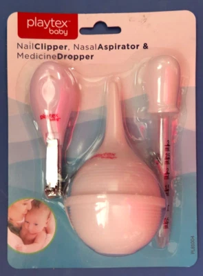 Cortador de unhas Playtex, aspirador nasal e conta-gotas remédios # PL81004 NOVO - Imagem 1 de 2