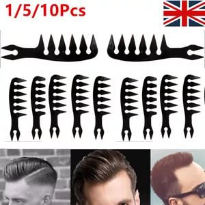 Black Wide Tooth Texturising Comb For Men's Hair Oil Head Texture Comb Tool - Picture 1 of 21