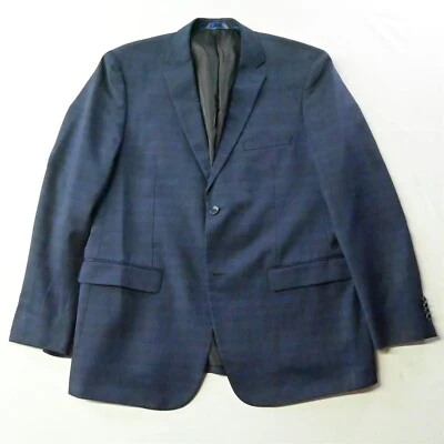 Pronto Moda 46L Blue Plaid Harry 100% Merino Wool Blazer Sport Coat Suit Jacket - Image 1 of 4