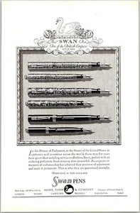 PRINT AD 1929 Swan Fountain Pens of the British Empire Mabie Todd 6.75 x 10 - Picture 1 of 3