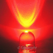 200 PCS 10mm 40° 1W Watt Red LED 300mA 280,000mcd!NEW!