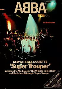 1980 Abba "Super Trouper" Album Release Music Industry Promotional Reprint Ad - Picture 1 of 1