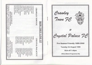 Crawley Town v Crystal Palace Friendly 3.8.1999 - Picture 1 of 1