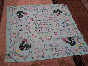 ANTIKE ZENTRALASIATISCHE USBEKISCHE STICKEREI SUZANI 54" X 54" HANDGEFERTIGTER STOFFBEHANG - Bild 1 von 5