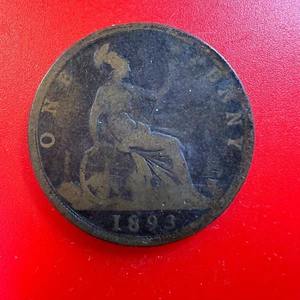 UNITED KIGDOM 1 PENNY, BRONZE (BROWN COLOR) - 1893 - Picture 1 of 2
