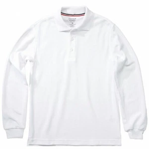 French Toast Toddler Boy's Long Sleeve Pique Polo White Uniform Shirt Sz: 2T - Picture 1 of 1
