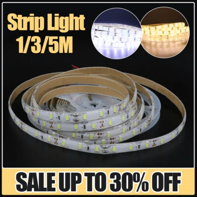 12V LED Strip Lights IP65 Waterproof Flexible Tape Self Adhesive Band Lighting - Image 1 of 4