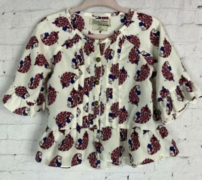 Top Lucky Brand 2T para niña pequeña blanco púrpura cachemir *defecto (A42) Foto 1 de 4