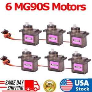 6 Pack MG90S Metal Gear Micro Servo for Boat Car Plane RC Helicopter Arduino - Picture 1 of 10