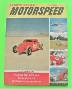 rare 1957 AUTO RACING ANNUAL Sports Review "MOTORSPEED" Monza SHELBY Indy FANGIO - Foto 1 di 12