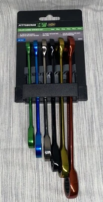 Pittsburgh 6pc Color Combo Wrench Set METRIC 10mm 12mm 13mm 14mm 15mm 17mm 66054 - Image 1 of 3