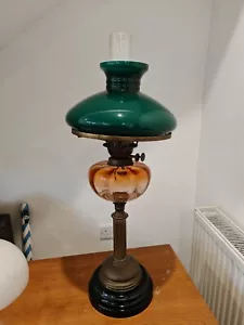 Edwardian brass and glass oil lamp sherwood - Picture 1 of 12