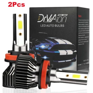 2x Kit de conversión de bombillas de faros LED H11 haz alto/bajo 6000K súper blanco brillante - Imagen 1 de 11
