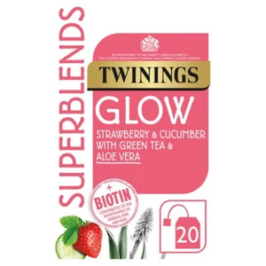 Twinings Supermiscele Fragola e Cetriolo Brillante con Tè Verde, Aloe Vera 40G UK - Foto 1 di 1