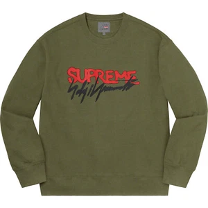 Supreme Yohji Yamamoto Logo Crewneck Sweatshirt size SMALL S in Olive authentic - Bild 1 von 6