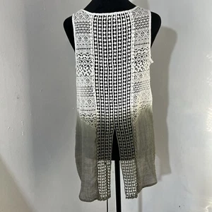 A Byer White Crochet Sheer Gauzy Tank Top Women Large Fairy Grunge Cottage Core - Picture 1 of 8