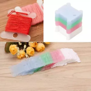 200Pcs Embroidery Floss Craft Storage Holder Thread Cross Stitch Bobbins Plastic - Picture 1 of 12