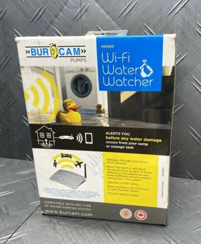 Burcam 450455 Wi-Fi Watcher Sótano Sumidero Bomba Alarma Nivel Agua Foto 1 de 1