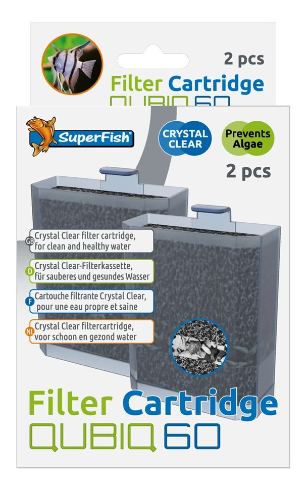 Superfish Qubiq 60 Ersatz-Filtermedien Filtereinsatz Filtermaterial 2er Pack