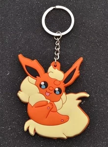 Pokemon Flareon Keychain Key Ring 2.5" Eevee Evolution Anime Cartoon Cosplay - Picture 1 of 5