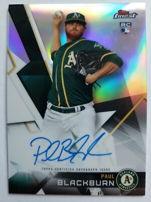 PAUL BLACKBURN 2018 TOPPS FINEST ROOKIE ON CARD AUTO CARD# FA-PBL - Image 1 of 3