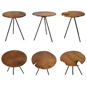 Beistelltisch Teakholztisch Wohnzimmertisch Teak Dreibein Tisch Holz Tischplatte - Bild 1 von 22