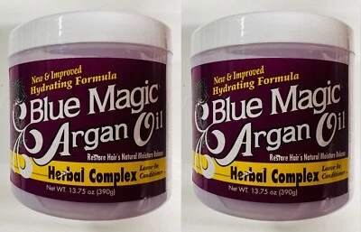 2 x BLUE MAGIC ARGAN OIL HERBAL COMPLEX LEAVE IN CONDITIONER 390g/13.75oz — 第 1/3 张图片