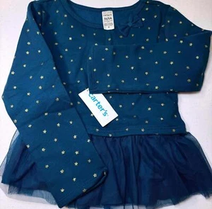 Carter's Girls' Star Print Top with Tulle Skirt - Size 5T - Picture 1 of 4