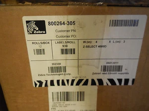 8 ROLLS NEW ZEBRA 800264-305 4000D LABELS 800264305 - Picture 1 of 2