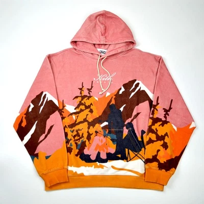 Sudadera con Capucha Kith Treats Campfire Para Hombre XLarge Rosa Pullover Algodón Elástico FW21 Foto 1 de 4