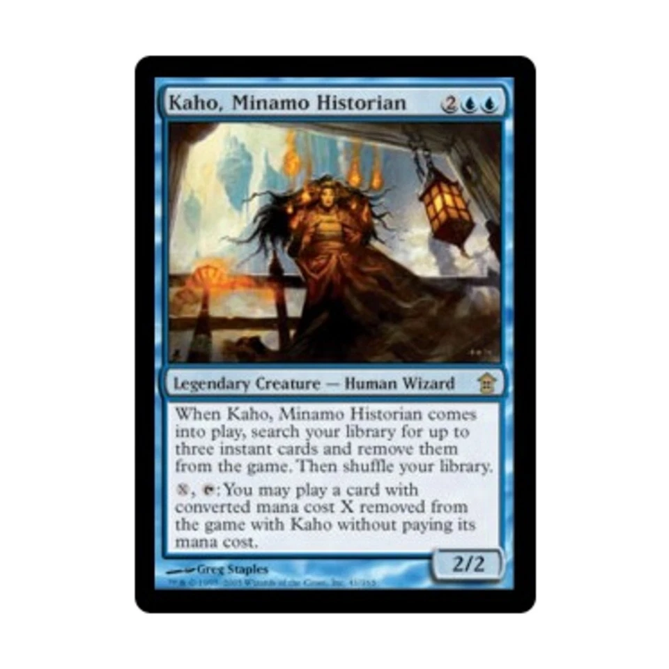 WOTC MtG Saviors of Kamigawa Kaho, Minamo Historian (R) (Foil) VG - Image 1 of 1