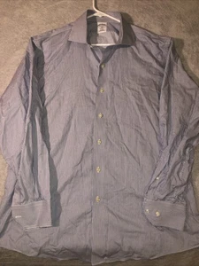 Brooks Brothers 1818 Regent Shirt Men’s 17- 4/5 Blue Button Up - Picture 1 of 7
