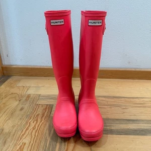 Hunter Women's Original Tall Rain Boots Size 7 Bright Pink Rubber Wellingtons - Picture 1 of 12
