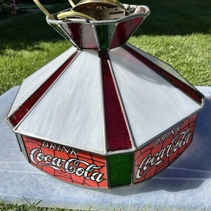 Lámpara colgante de plástico estilo Tiffany vintage de bebida Coca Cola funciona - Imagen 1 de 15