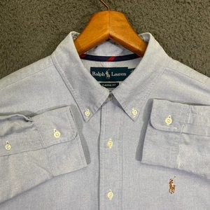 Y2K Ralph Lauren camicia uomo abbottonata Oxford L vestibilità classica carne pony - Foto 1 di 15