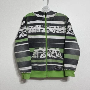 Volcom Metic Gray Black Green Reversible Sweatshirt Hoodie Kids Size XL? Mens S? - Picture 1 of 15