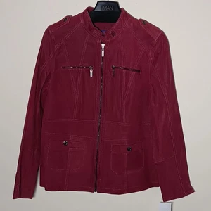 Twiggy London Wildleder Lederjacke Damen Rost Moto Mantel Reißverschluss MEDIUM  - Bild 1 von 20