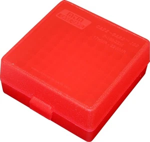 Mtm 100 Round .17hmr/.22mag Ammo Box See Through Clear Red P10022M29 - Picture 1 of 1