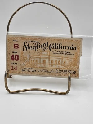 Stanford Vs California Memorial Stadium 1932 Ticket Stub - Image 1 of 2