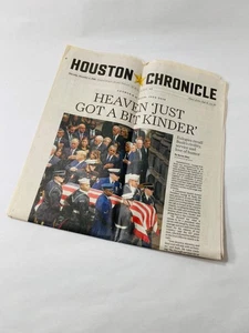 2018 Beerdigung Vintage Houston Texas Chronicle Zeitung historischer Präsident George - Bild 1 von 6