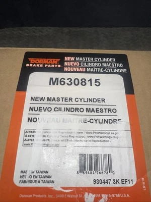 Cilindro maestro de freno con tanque Dorman M630815 08-11 Toyota Scion xD nuevo Foto 1 de 4