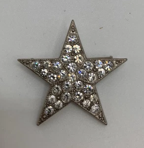 Broche estrella estrás plata vintage solapa sombrero prendedor accesorio - Imagen 1 de 3