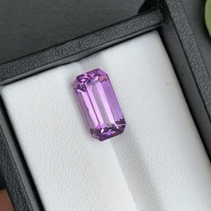 Piedra preciosa suelta de 5,06 quilates de levander natural amatista corte esmeralda de Brasil - Imagen 1 de 11