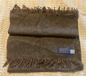 Vintage Pendleton 100% Schurwolle Grau Braun Schal Made in USA Unisex - Bild 1 von 7