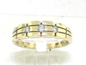 Anillo brillante 585 oro amarillo 14 quilates 3 brillantes total 0,09 quilates Wesselton VS2 - Imagen 1 de 5