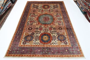 6 x 8 ft Oriental Mamluk Gray Area Rug Afghan Hand Knotted Veg dye Wool Rug - Picture 1 of 10