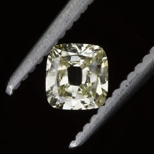 0,41ct ALTER MINENSCHLIFF LOSE DIAMANT FANCY GELB SI2 ANTIK KISSEN BRILLANT - Bild 1 von 1