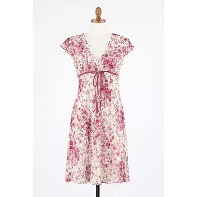 Y2K Womens Dress Sz S Pink Floral Babydoll Coquette Fairy Romantic Mesh Cottage - image 1 of 4