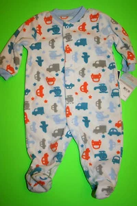 NWT CARTER'S BABY 6 MONTHS SLEEPER ONE PIECE CARS HELICOPTERS TRUCKS BOYS CA - Picture 1 of 2
